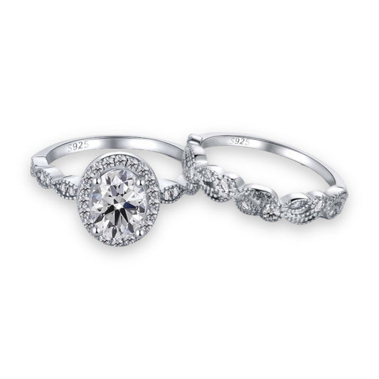 Nora Ring Set-  925 Sterling Silver Cubic Zirconia